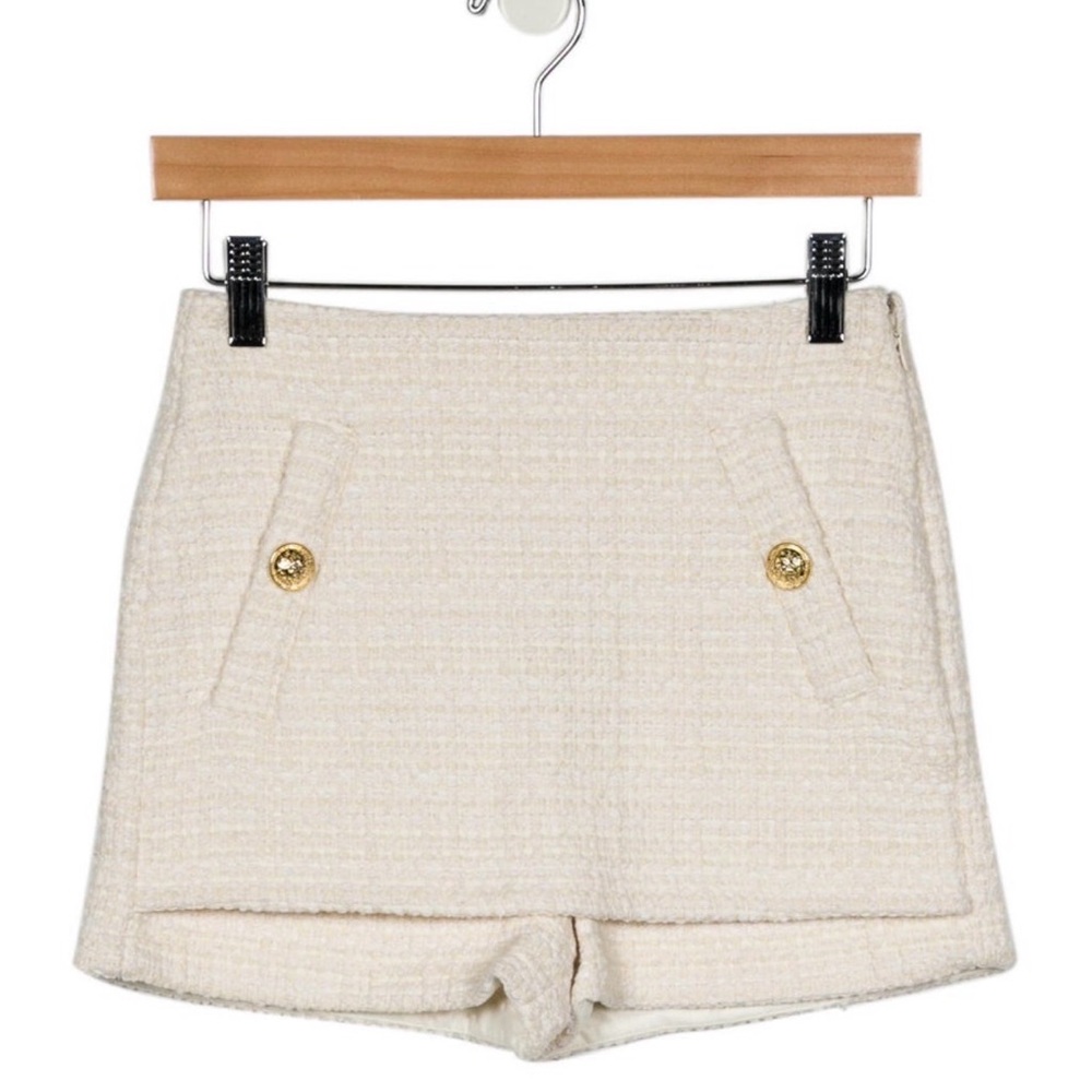 Maje Cream High Waist Women's Shorts